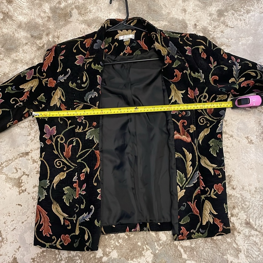Erin London Vintage Floral Black Tapestry Blazer  Large - Picture 5 of 6